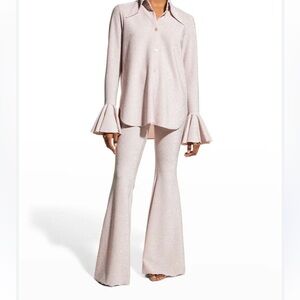 Sleeper Mercury Metallic Lurex Lounge Suit Pajama Set In Silver